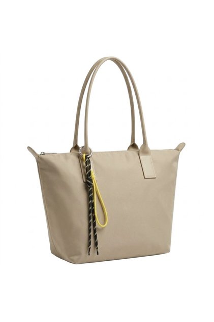 Oversize Women's Shoulder Bag with Technical Fabric Charm Detail