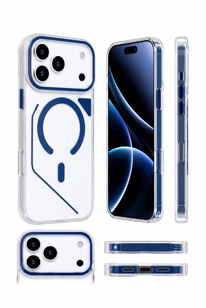 iPhone 17 Pro Compatible Line Magsafe Transparent Case - Camera Protected, Yellowing Resistant