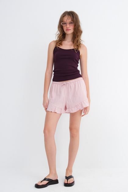Linen Blend Shorts Ş19008