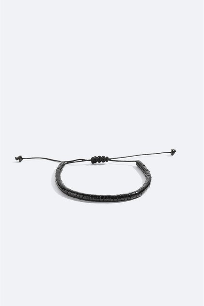 Men's Black Hematite Stone Bracelet B009625