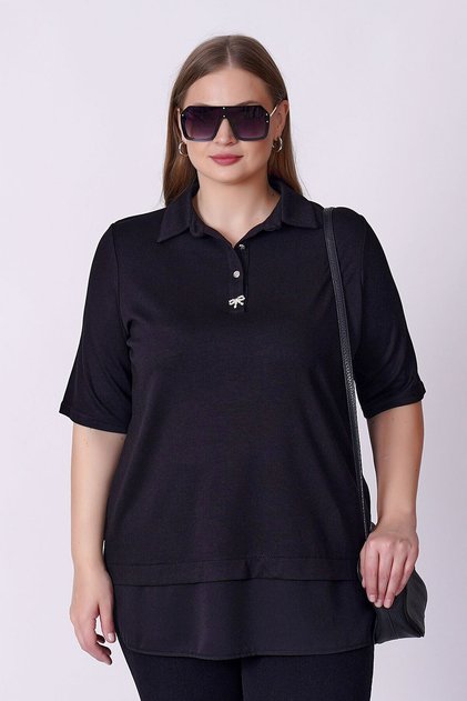 MODAL POLO YAKA SATEN MİXLİ TİŞÖRT