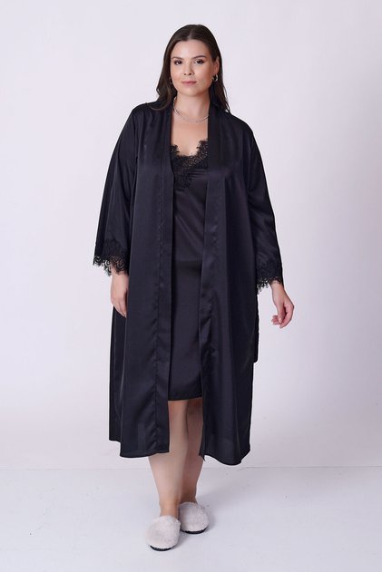 Satin Lace Dressing Gown