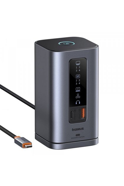 Stație de andocare Spacemate Series 11-în-1, USB-C la 2x HDMI 4K@60Hz, 2x DP 4K@60Hz, 2x USB-A,