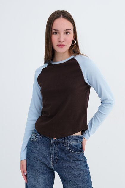 Crew Neck Long Sleeve T-Shirt B1973