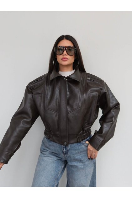 Shoulder Zipper Leather Jacket