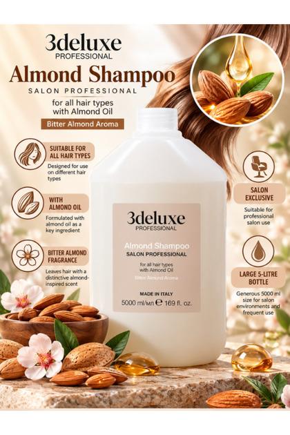 Almond Shampoo for All Hair Types with Almond Oil, Bitter Almond Fragrance 5000 ml