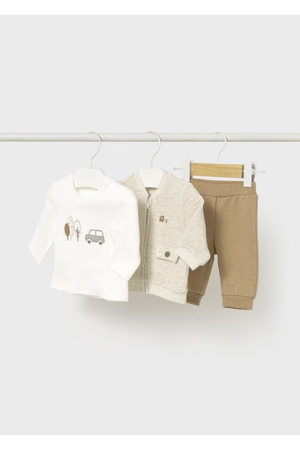 Newborn Erkek Bebek Eşofman Takım Bej