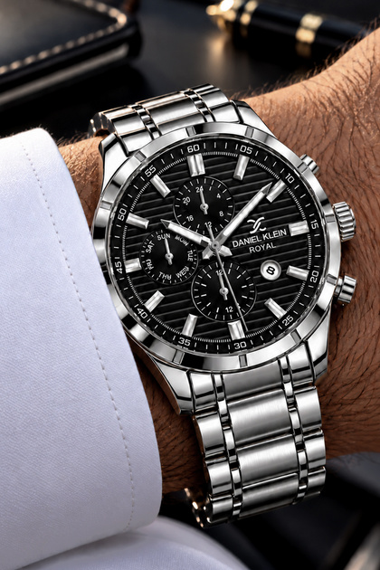 Japanese Mechanism Men Wristwatch 3 Atm Water Resistant Silver Color Steel Band Gift Stylish Boxed Dke2122C5