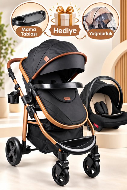 950 Tayla 6 In 1 Mama Tablalı Çift Yönlü Travel Sistem Bebek Arabası