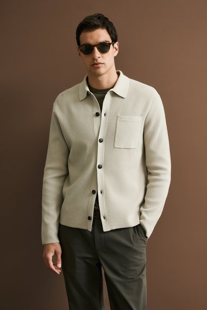 Justin Men's Cardigan Stone