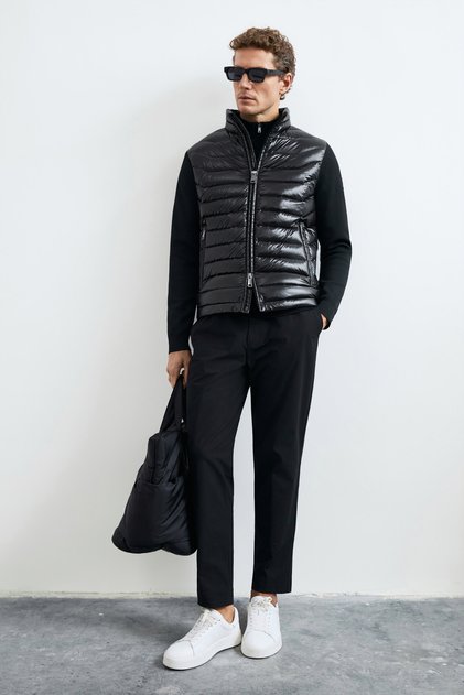 Glen Men's Knitted Goose down Inflatable Coat Black