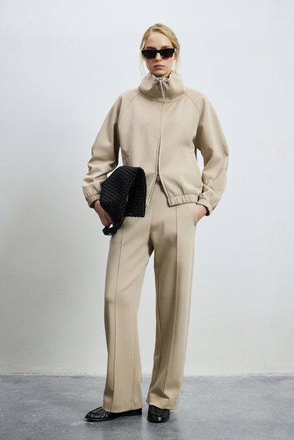 Maje Knitted Women's Sweatpants Beige