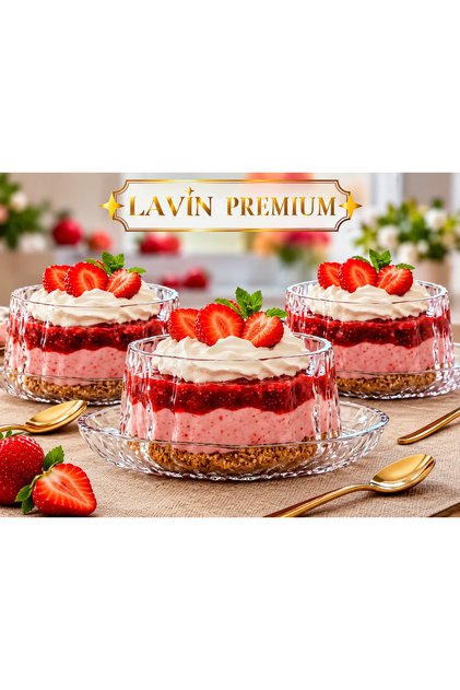 6 kişilik 12 parça Lotus Çiçek Model Cam Çerezlik Kase Seti - Sunum Seti ( 160 ml )