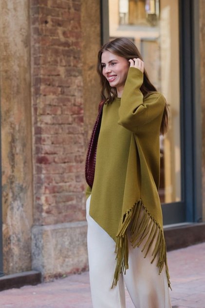 Tassel Detail Sweater Oil Green