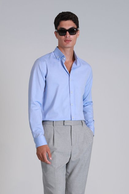 Daniel Men's Basic Shirt Slim Fit Blue