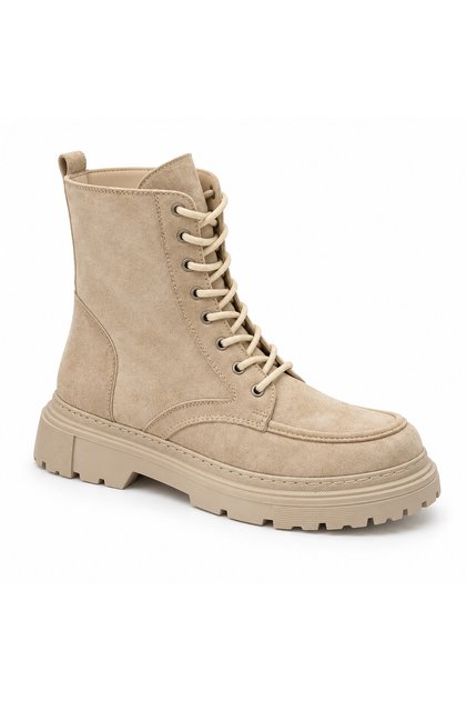Men's Beige Suede High Sole Comfortable Daily Boots Bt C8