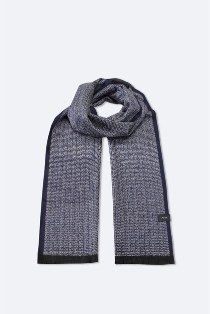 Men's Navy Blue Patterned Shawl A52Y9404