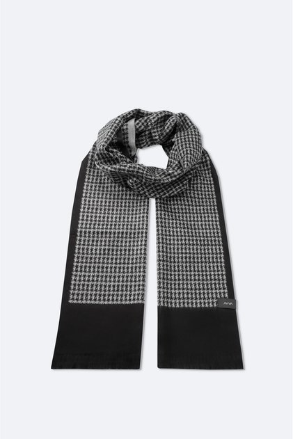 Men's Black Patterned Tassel Shawl A52Y9405
