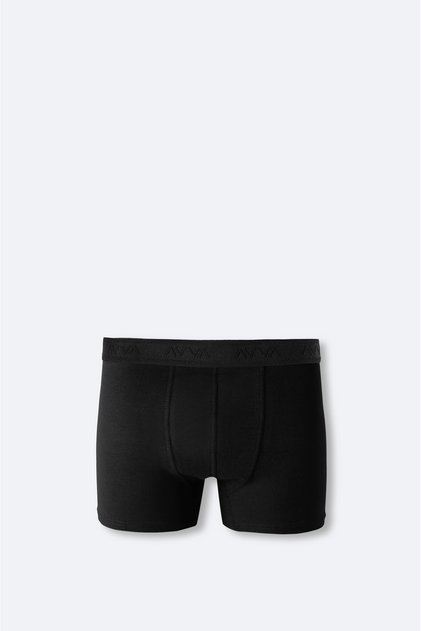 Men's Black Basic Cotton Breathable Bi-Stretch Single Regular Fit Boxer B009510