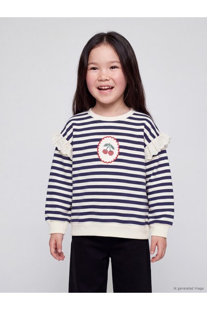 I Striped Girls' Thick Sweatshirt from Freezen Store