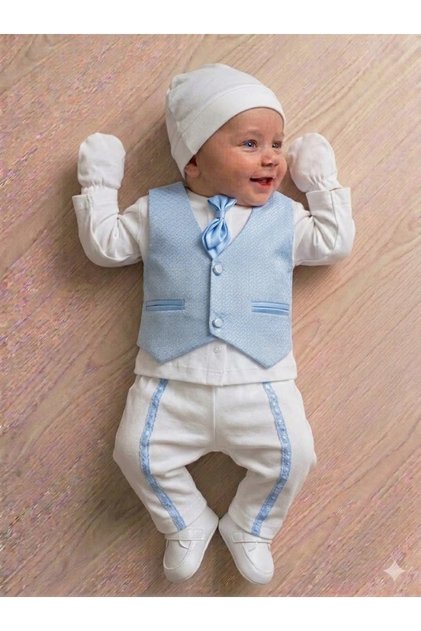 Baby Boy Vest and Bow Tie Mevlüt Set Luxury Special Day Gift Mevlüt Set 0 - 3 Months