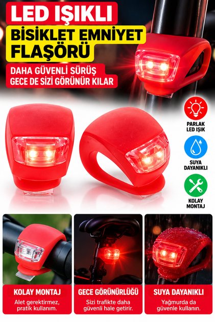Led Işıklı Bisiklet Emniyet Flaşörü: Bisikletçiler Için Güvenli Sürüş Işıkları