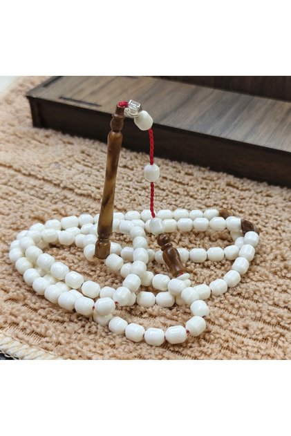 Special Cut Camel Bone Kuka Master Signed Model Prayer Beads 6X6 mm
