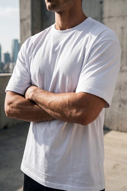 Tricou de bază pentru bărbați cu gât crewneck