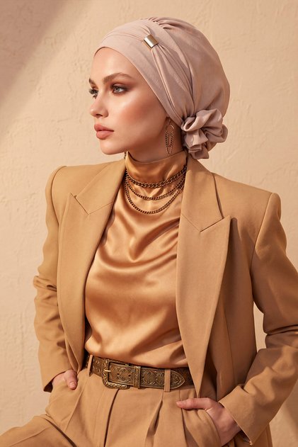 Ready-Made Turban with Accessories, Stone, Ht-95