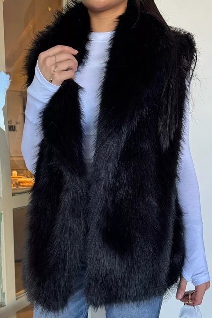 Women's Inner Lined Bearded Fur Vest (Available in Sizes S-M-L-Xl.)