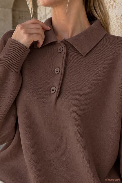 Gülseli Women's Half-Button Knit Sweater