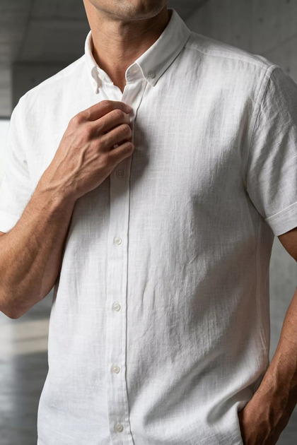 Men's Short Sleeve Linen Shirt