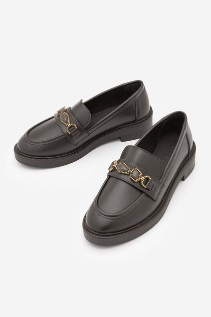 Women's Loafer Moccasin Buckle Stoned Classic Casual Shoes Egano Brown