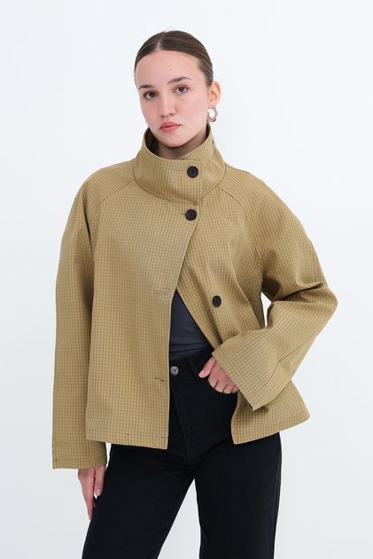 Plaid Trench Coat Tr7836