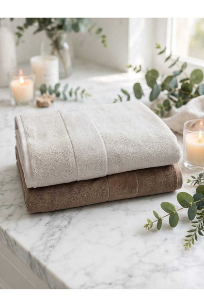 2 Pcs King Size (89X173Cm) Svv Border Bath Towel