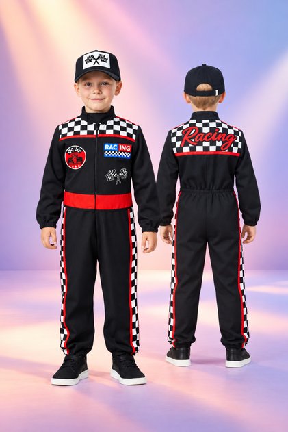 Children's Racer Pilot Party Costume Black