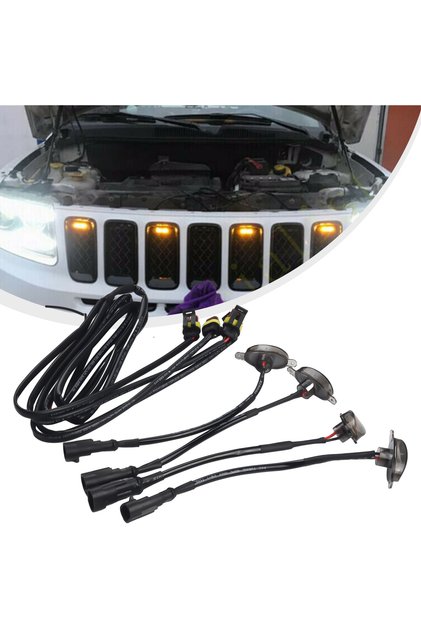 4PCS Front Grille LED Light For Jeep For Grand For Cherokee 2003-2021 Amber LED Running Lights Rapto