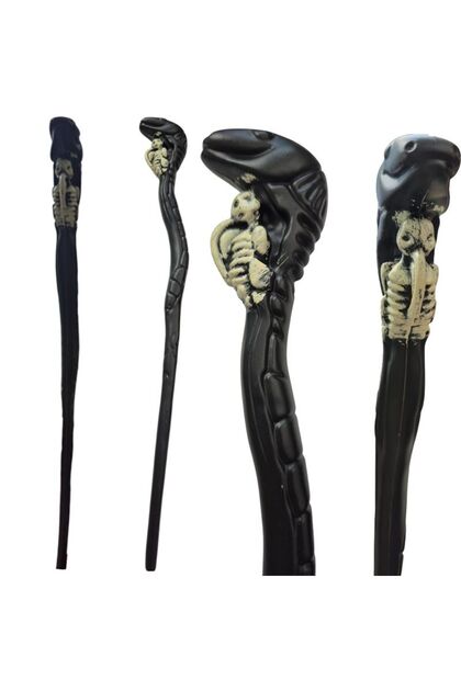 Halloween Yılan Topuz Başlıklı Plastik Magıc Wand Snake Asa Baston 1 Adet 45 cm