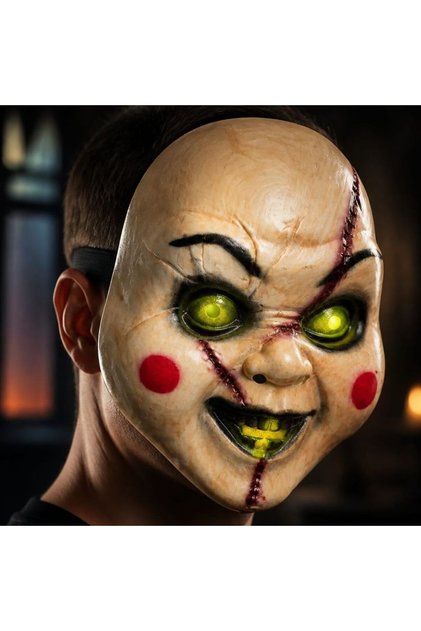 Halloween Arkadan Lastikli Sert Plastik Çaki Chucky Maskesi 1 Adet