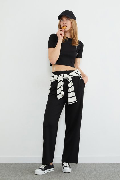 Beli Lace-Up Pocketed Modal Sweatpants