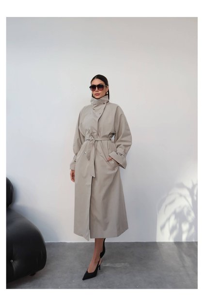 Belted Long Trench