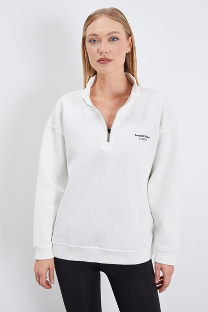 3 Thread London Printed Half Zipper Sweatshirt
