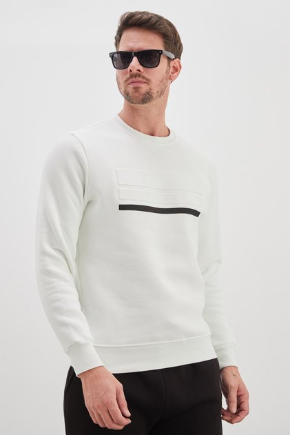 3 Yarn Printed Crew Neck Sweatshirt