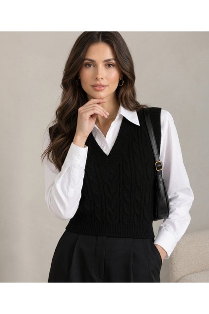 Cameron 100% Cotton V-Neck Women's Sweater