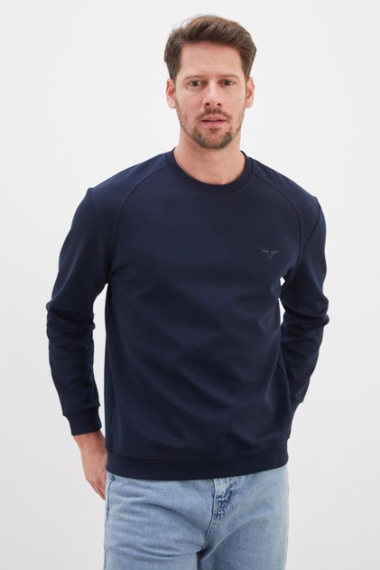 Printed Crew Neck Interlock Sweatshirt