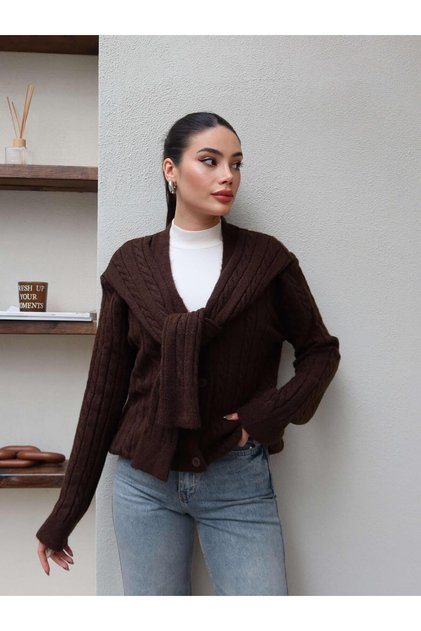 Shawl Detail Knitwear Cardigan