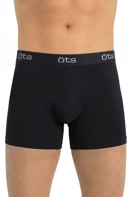 Men's Black Lycra Solid Color Boxers