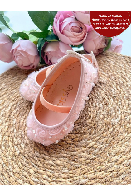 Rose Patterned Baby Girl Ballerina Shoes
