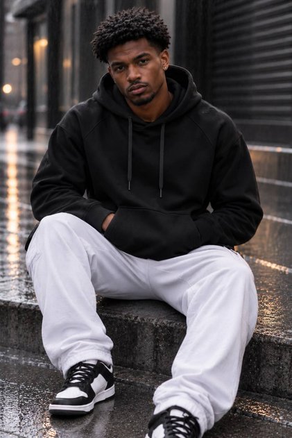 Heavy Oversized Hoodie | Blackout (Unisex Oversized Hooded Sweatshirt)