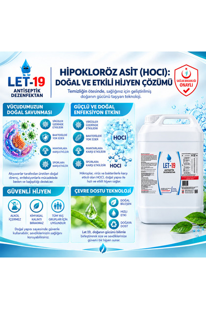5 Litre Hipokloröz Asit El&cilt&yüz Ve Yara Çevresi Antiseptiği ( Alkolsüz)